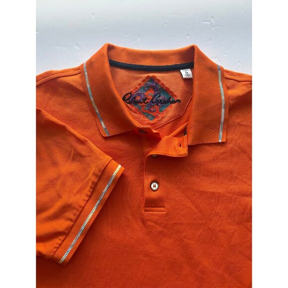 Robert Graham Men's Medium Orange Classic Polo Shirt Short Sleeve - Picture 11 of 11